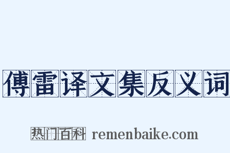傅雷译文集反义词是什么意思的图片